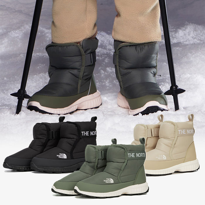 楽天DOOR SEOUL【正規品】 THE NORTH FACE ブーツ 防寒 KID BOOTIE VELCRO NS96P91 ☆ キッズ ベルクロ 雪道 アイスバーン 春 秋 冬 冬季 シンプル アウトドア 男の子 女の子 韓国ファッション ノースフェイス 【韓国発送/海外通販/関税込/送料無料】