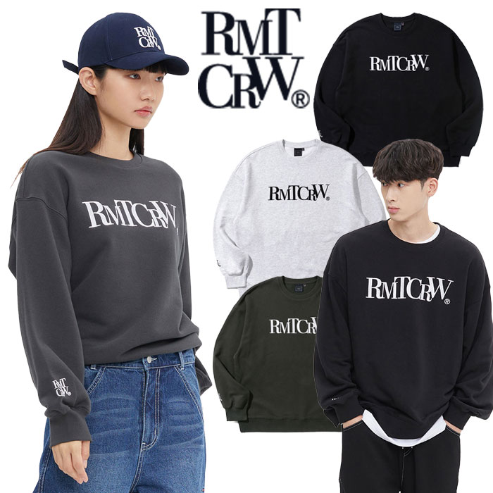 【正規品】 ROMANTIC CROWN トレーナー ゆったり RECENT LOGO SWEAT SHIRT ☆ トップス 長袖 ロゴ スウェット オーバーフィット ストリート カジュアル レディース メンズ 人気 韓国ブランド 韓国ファッション ロマンティッククラウン 【韓国発送/海外通販/関税込/送料無料】