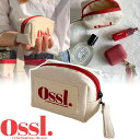 【正規品】 Ossl ポーチ キャンバス生地 Ossl Cherry Shortcake Zipper Pouch ☆ ロゴ 可愛い おしゃれ マルチケース 小物入れ ジッパー チャック 収納 韓国 韓国ブランド 韓国ファッション オスル 【韓国発送/海外通販/関税込/送料無料】