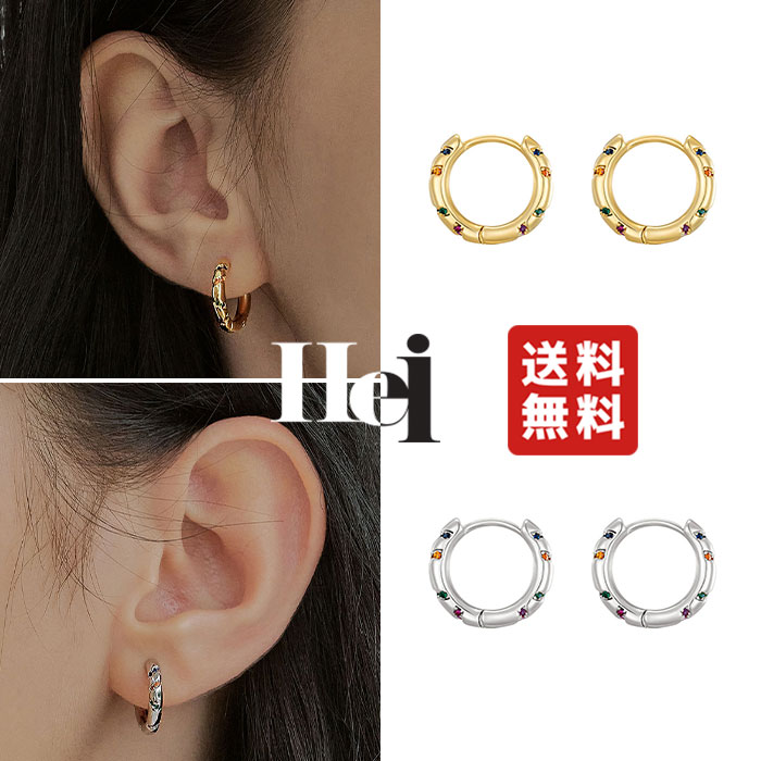 【正規品】Hei ピアス リング crayon one-touch earring ☆ カラーストーン ゴールド シルバー シンプル ビジュー レディース メンズ K-POPアイドル着用 大人気 韓国ファッション 春 夏 秋 冬 オールシーズン 韓国ブランド ヘイ【韓国発送/海外通販/関税込/送料無料】