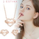 ハートネックレス（レディース） 【正規品】 J.ESTINA ネックレス ピアス ローズゴールド ETER HOLIDAY HEART Necklace, Earring ☆ ペンダント ゴールド セット エレガント レディース 大人気 韓国 人気 韓国ファッション 韓国ブランド ジェイエスティナ 【韓国発送/海外通販/関税込/送料無料】