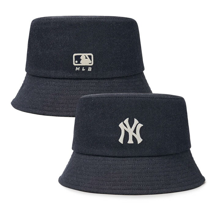 【正規品】 MLB バケットハット ハット Basic denim bucket hat ☆ 帽子 メンズ レディース ユニセックス 男女兼用 シンプル ストリート カジュアル ロゴ 無地 韓国ファッション オールシーズン 春 夏 秋 冬 エムエルビーコリア 【韓国発送/海外通販/関税込/送料無料】