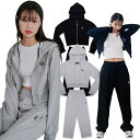 【正規品】 muahmuah セットアップ パーカー LOGO POINT TRAINING CROP HOOD ZIPUP+PANTS ☆ フード ジップアッ...