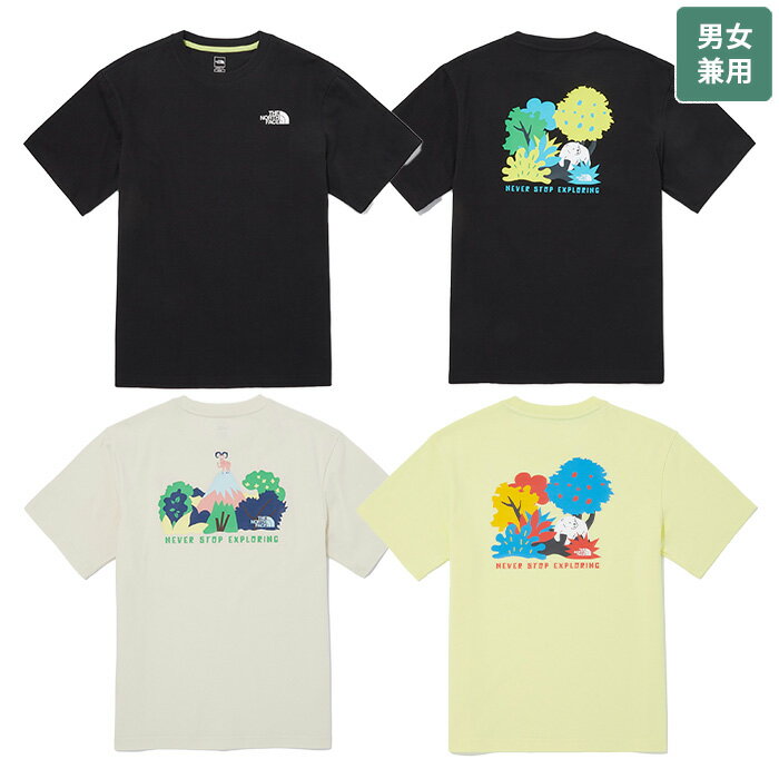 ＼期間限定10%OFF＆クーポン発行／ THE NORTH FACE Tシャツ トップス HIGHLAND S/S R/TEE NT7UQ03 ☆ グラフィック レディース メンズ デイリー カジュアル アニマル 森 自然 動物 シンプル 春 夏 秋 韓国 ノースフェイス 【韓国発送/海外通販/関税込/送料無料】