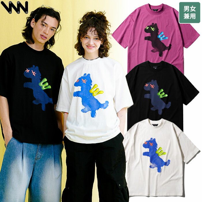 楽天DOOR SEOUL【正規品】 WV PROJECT Tシャツ 半袖 Monster pony 1/2 sleeve t-shirts JJST7715 ☆ コットン カジュアル ストリート シンプル レディース メンズ 韓国ファッション 韓国ブランド ダブリューブイプロジェクト 【韓国発送/海外通販/関税込/送料無料】