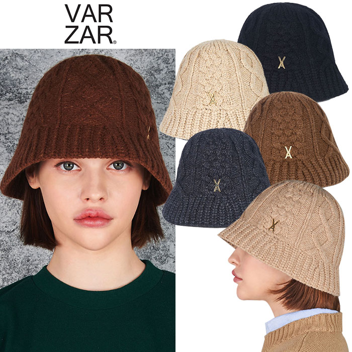 【正規販売店】VARZAR バケットハット 帽子 Stud Logo Knit Bucket Hat ☆ バケハ ロゴ シンプル レディース メンズ ユニセックス カジュアル キュート 日よけ 紫外線 人気 韓国ファッション 春 秋 冬 韓国ブランド バザール【韓国発送/海外通販/関税込/送料無料】