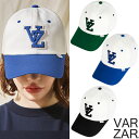 VARZAR キャップ 小顔効果 VZ Applique Twotone Over Fit Ball Cap ☆ シンプル 帽子 レディース メンズ ストリート ロゴ カジュアル 日よけ 紫外線 韓国 人気 春 夏 秋 冬 ファッション 韓国ブランド バザール