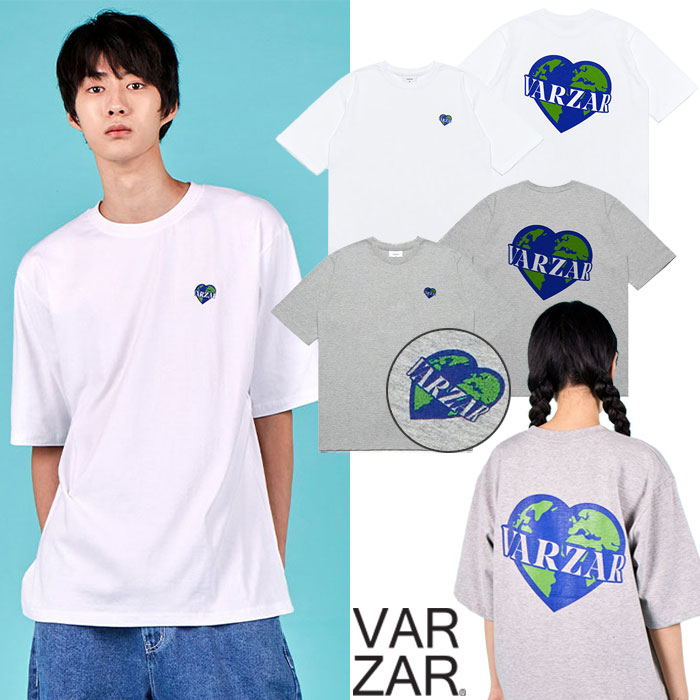 楽天DOOR SEOUL【正規販売店】VARZAR Tシャツ ゆったり Love Gravity T-Shirts ☆ 半袖 オーバーサイズ プリント ロゴ レディース メンズ ストリート カジュアル 人気 韓国ファッション 韓国ブランド バザール K-POP【韓国発送/海外通販/関税込/送料無料】