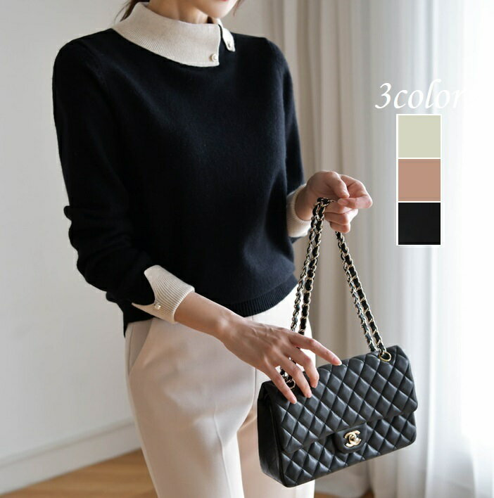 ニット セーター 秋冬 レディース ぴったり デート 冬 秋 トップス 長袖 おしゃれ きれいめ 大人女子 オフィス デートのサムネイル