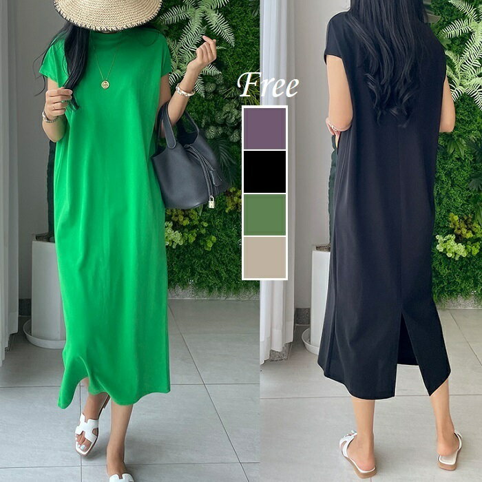 ロングワンピース 半袖 カジュアル ワンピース 夏 ロングワンピ