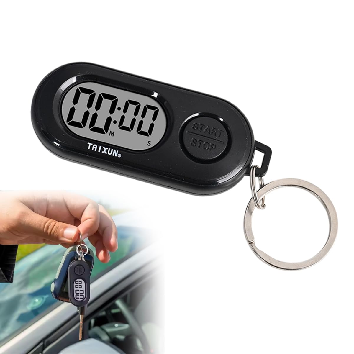 スポーツタイマー ストップウォッチ 小型 キーホルダー付き デジタルタイマー LCDディスプレ 時計 ポー..