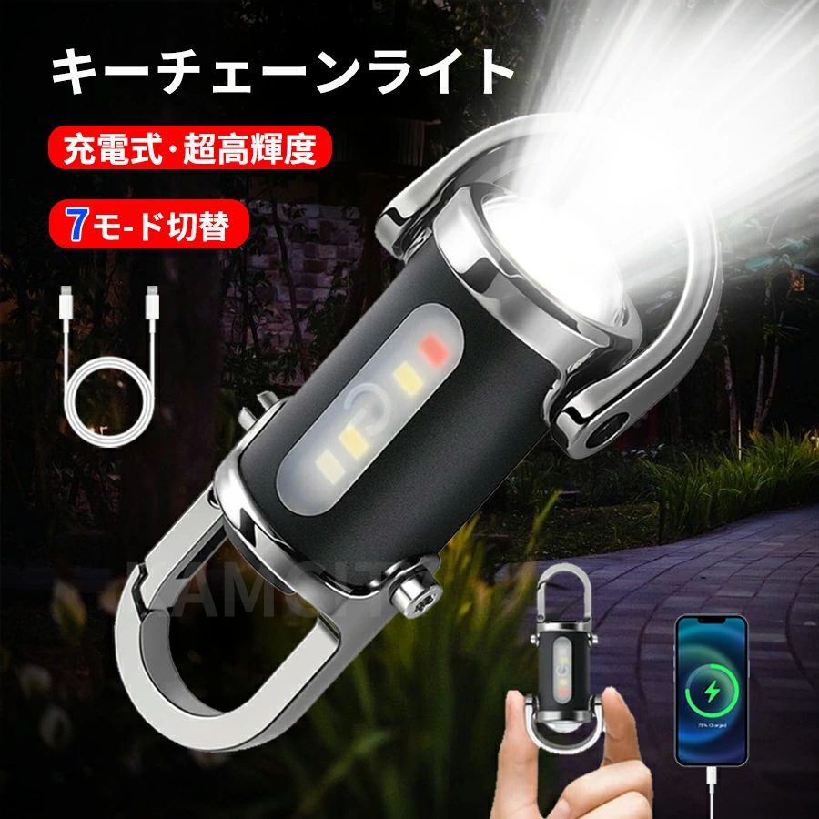 P10UP!LEDキーチェーンライト 小型 軽量 懐中電灯 USB充電式 ポータブル キーホルダー 超高輝度 明るい 1200ルーメン 多機能 ワークライト 防水 ミニ懐中電灯 キーホルダーLEDライト アウトドア キャンプ 登山 釣り 緊急用 日本語説明書付き