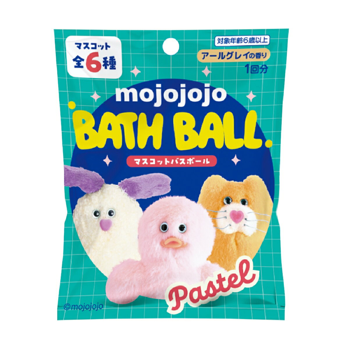 カプセルトイなどで大人気の、ゆるくてかわいい「mojojojo」バスボール第2弾です。人気のキャラクターたちがきれいなパステルカラーで登場。アールグレイの香りのバスボールが溶けると、透明カプセルに入ったマスコットが出てきます。マスコットは全6種のうちいずれか1種です。種類は選べません。販売単位：1個。新品・正規品です。 【エントリーでP10倍】学研ステイフル mojojojo ぬ…3,680円【エントリーでP10倍】学研ステイフル mojojojo ぬ…3,680円