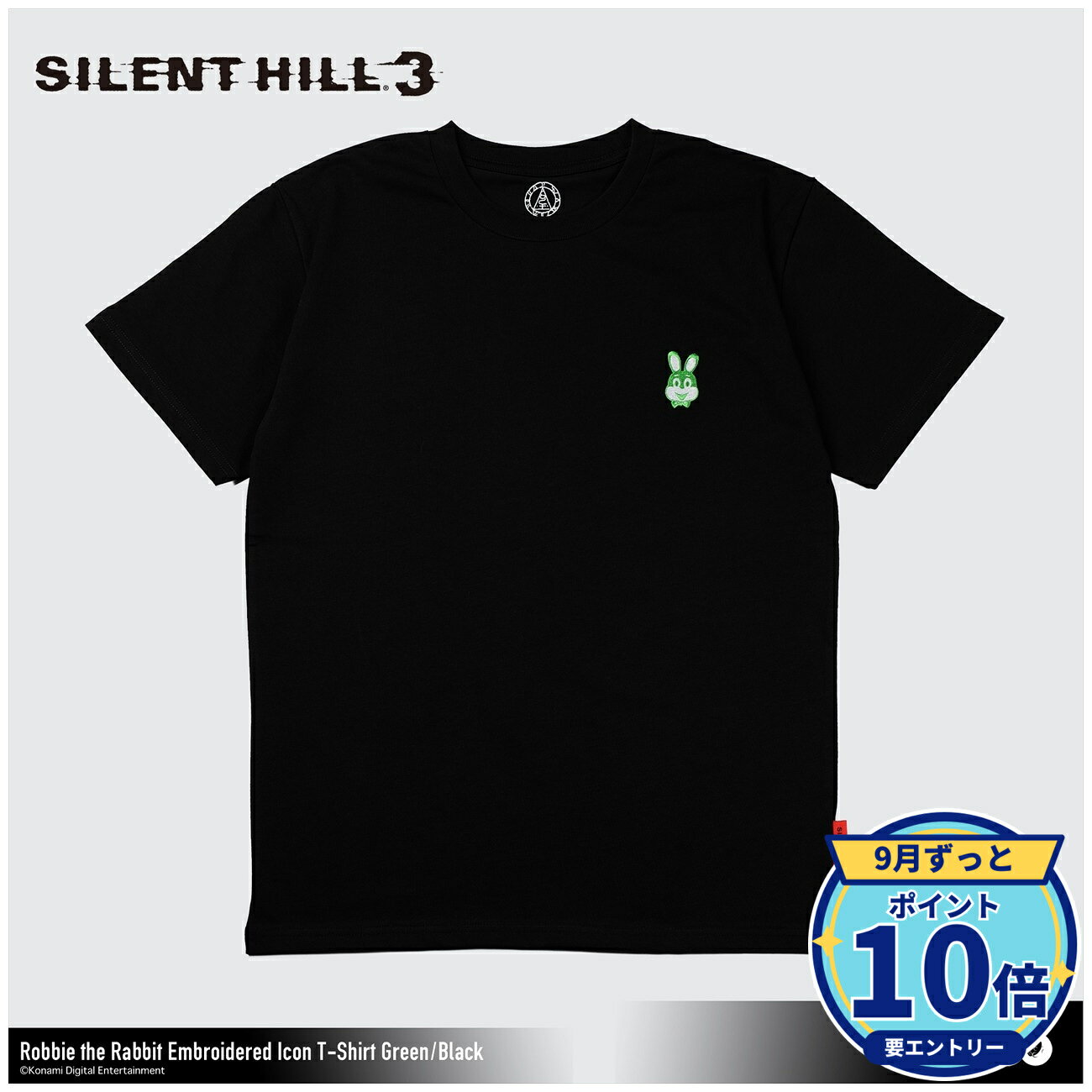 【9/16予約締切】【エントリーでP10倍】【予約】 Gecco SILENT HILL 3/ ロビー・ザ・ラビット 刺繍アイコン Tシャツ(ミドリ/ブラック)M グッズ 【2026年12月発売予定】