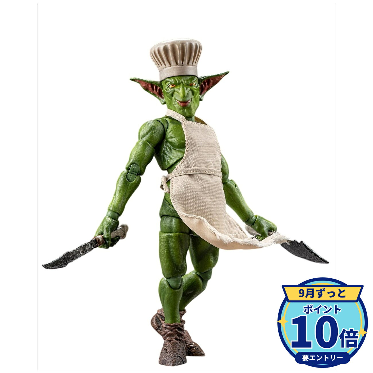 メーカー: Hopdo Toys商品名: 1/12スケール可動フィギュア シェフ長ゴブリン発売予定: 2027年3月JAN: 6977361680162本商品は彩色済み完成品フィギュアです。サイズや付属品はメーカー仕様に準じます。※本商品は予約商品です。発売日や仕様は変更・中止となる場合がございます。※実際の商品と画像は若干異なる場合がございます。予めご了承ください。関連キーワード: Hopdo Toys 1/12スケール可動フィギュア シェフ長ゴブリン Hopdo Toys フィギュア
