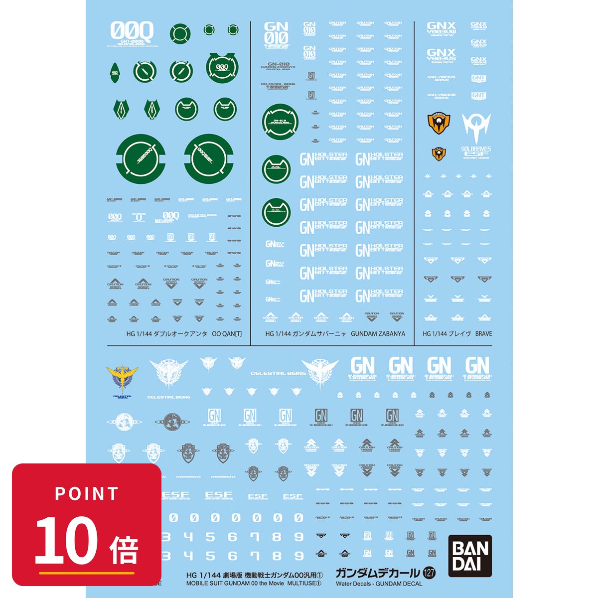 Rakuten - 【エントリーで全品P10倍】バンダイスピリッツ ガンダムデカール No.127 HG 1/144 劇場版 機動戦士ガンダム00汎用1 プラモデル用デカール 新品 未開封 ギフト ラッピング対応【RSL】