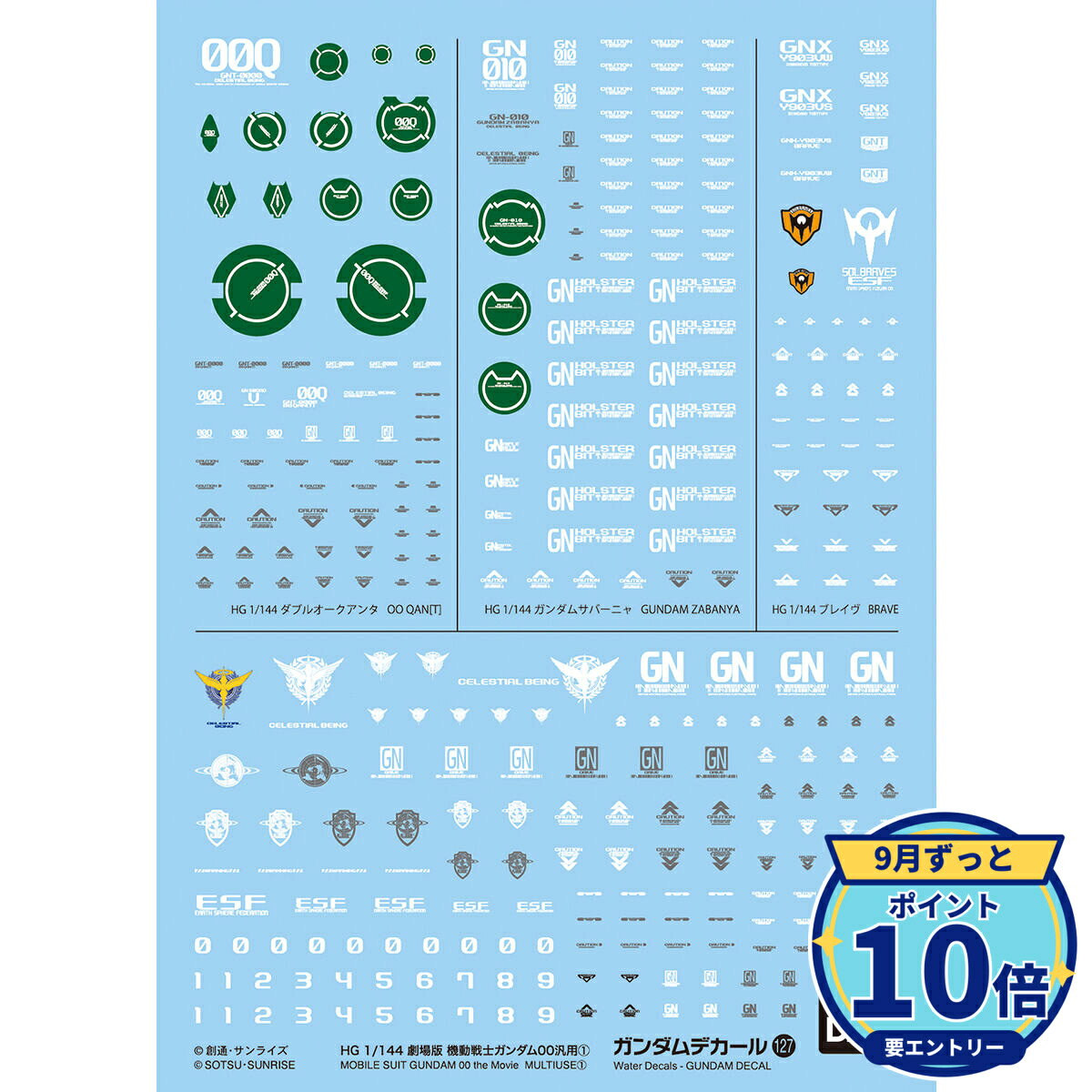 「ガンダムデカール」新ラインアップ！1/144スケールに使用できる水転写式デカールが登場！・汎用性の高い水転写式デカール。・クアンタ・サバーニャ・ブレイヴに対応したデカールが付属。 【エントリーでP10倍】バンダイスピリッツ SDEXスタンダ…660円【エントリーでP10倍】バンダイスピリッツ HG 機動戦士ガ…1,920円【エントリーでP10倍】バンダイスピリッツ HG 1/144…1,780円【エントリーでP10倍】バンダイスピリッツ ガンダムスローネ…3,540円【エントリーでP10倍】バンダイスピリッツ HG 機動戦士ガ…3,920円【エントリーでP10倍】バンダイスピリッツ HG 1/144…1,880円【エントリーでP10倍】バンダイ ガンダムカードゲーム スタ…1,380円&nbsp;機動戦士ガンダム00の商品をもっと見る→