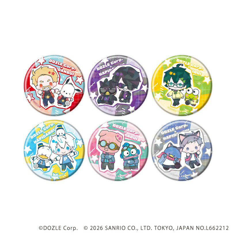 Rakuten - 【予約】 A3 ホログラム缶バッジ(57mm)「ドズル社×はぴだんぶい」02/ブラインド(全6種)(コラボイラスト) 1BOX入数:6 6個入り グッズ 【2026年8月発売予定】