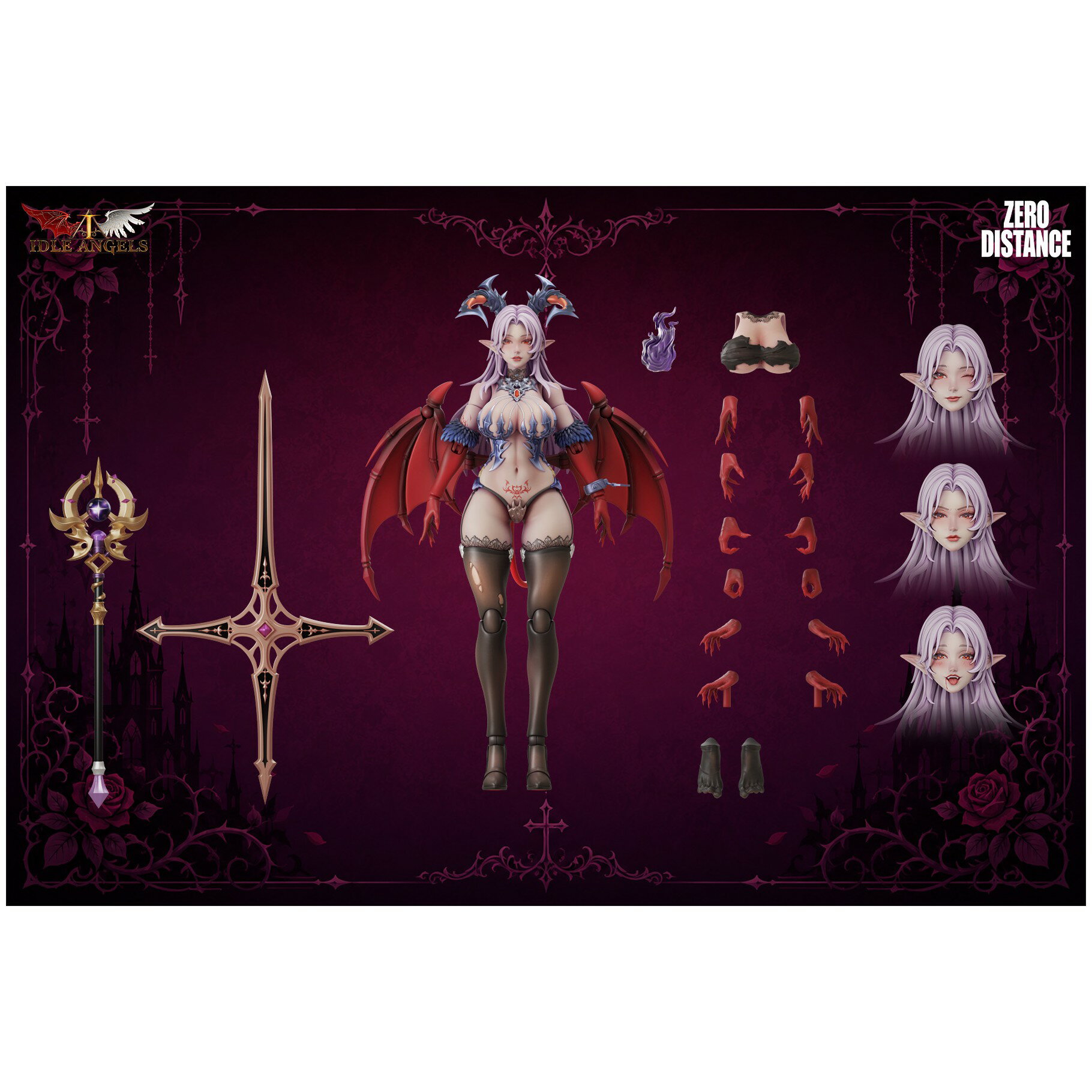  ZERO DISTANCE x Idle Angels ZERO DISTANCE × Idle Angels 堕天使 ルシファー 1/12スケール可動フィギュア 豪華版 