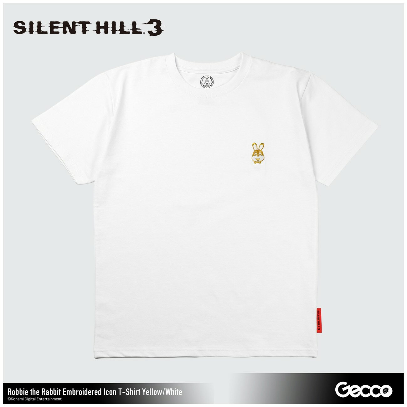 【予約】 Gecco SILENT HILL 3/ ロビー・ザ・ラビット 刺繍アイコン Tシャツ(キイロ/ホワイト)L グッズ 【2026年12月発売予定】