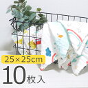 ループ付きタオル 10枚セット 25×25cm ループ付きたおる ループ付 タオル セット お手拭きタオル モスリン 女の子 男の子 保育園 ループ付タオル ベ...