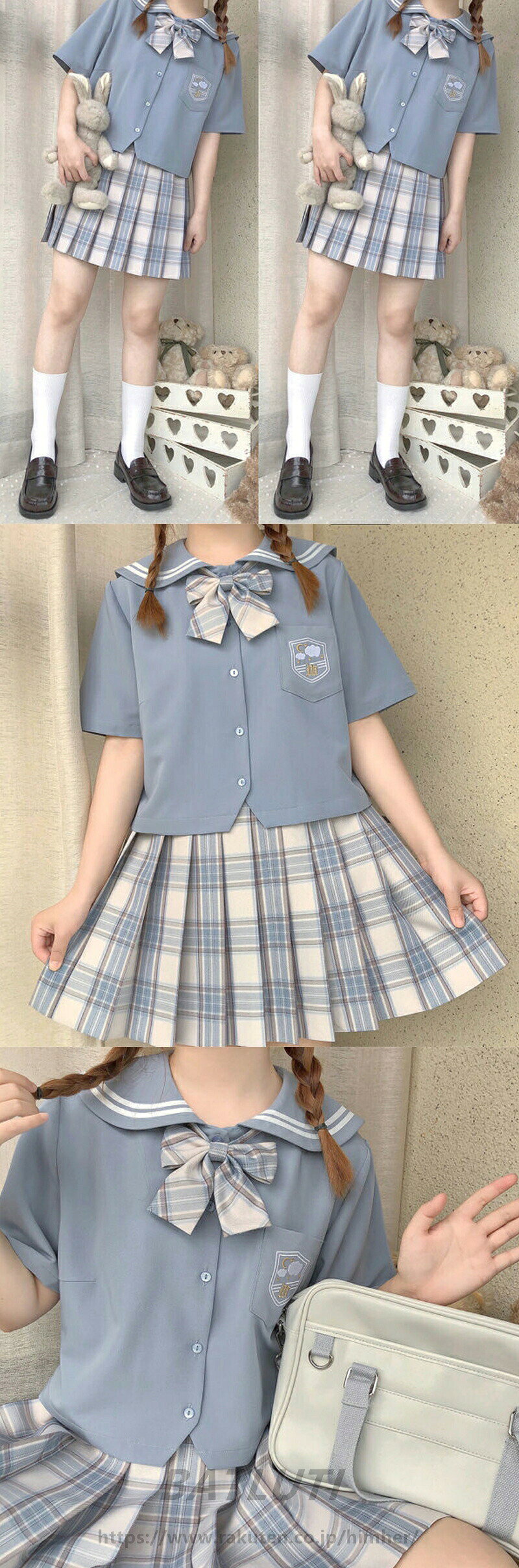 レディース セーラー服 半袖 上着＋リボン+スカート 上下セット 女子制服 JK制服 ...