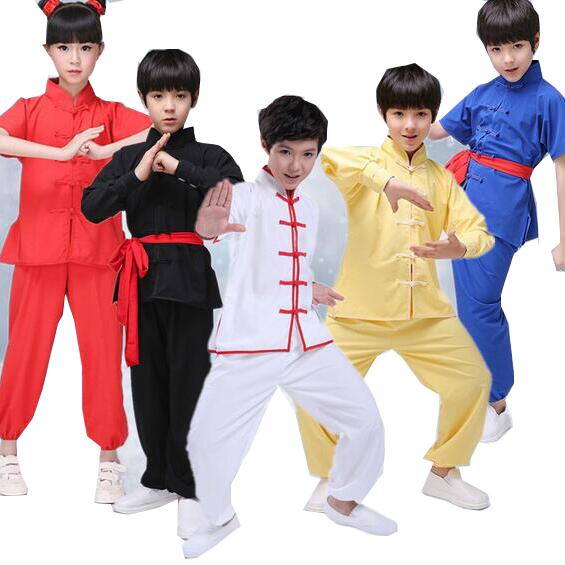 子供チャイナ風太極拳専用服 春夏秋 半袖/長袖刺繍 太極拳演出服 舞台衣装/団体服/...