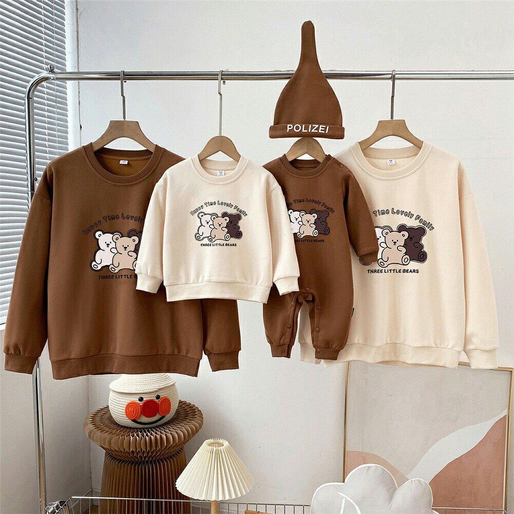 商品詳細 商品特徴 ●おしゃれな親子ペアルック服。●家族揃いで幸せ感たっぷり。●家族旅行、撮影、運動会、お出かけに 。●誕生日記念日、ご家族へ感謝の気持ちとしての贈り物に大人気。●着心地の良い柔らかい素材を使用しています。●カジュアルなファッションにピッタリのアイテムです。大人から子どもまでサイズ展開があり、センスを感じる親子お揃いコーデにおすすめの1枚になっています。●パパやママへのプレゼントにも、親子でペアが楽しめるトレーナーは嬉しいもの。記念にもなりますよ。商品内容●トレーナー単品素材綿100%販売対象自宅用、ギフト用 サイズ詳細 ロンパース66 参考身長：47-59cm、参考体重：3-6kg、参考年齢：1-3ヶ月 ロンパース73 参考身長：55-68cm、参考体重：5-7kg、参考年齢：3-6ヶ月 ロンパース80 参考身長：60-73cm、参考体重：6-8kg、参考年齢：6-9ヶ月 ロンパース90 参考身長：70-78cm、参考体重：7-9kg、参考年齢：9-12ヶ月 子供80 参考身長：73-85cm、参考体重：-7kg、参考年齢：1-2歳 子供90 参考身長：85-95cm、参考体重：7-10kg、参考年齢：2-3歳 子供100 参考身長：95-105cm、参考体重：10-13kg、参考年齢：3-4歳 子供110 参考身長：105-115cm、参考体重：13-15kg、参考年齢：4-5歳 子供120 参考身長：115-125cm、参考体重：15-18kg、参考年齢：5-6歳 子供130 参考身長：125-135cm、参考体重：18-23kg、参考年齢：6-7歳 子供140 参考身長：135-145cm、参考体重：23-28kg、参考年齢：7-9歳 子供150 参考身長：145-155cm、参考体重：28-33kg、参考年齢：9-11歳 大人S 参考身長：145-155cm、参考体重：37-45kg 大人M 参考身長：150-160cm、参考体重：45-52kg 大人L 参考身長：155-165cm、参考体重：52-57kg 大人XL 参考身長：160-170cm、参考体重：55-65kg 大人2XL 参考身長：165-175cm、参考体重：65-72kg 大人3XL 参考身長：170-180cm、参考体重：72-80kg 大人4XL 参考身長：175-185cm、参考体重：80-87kg 沖縄以外 、沖縄地方1 ラッピング対応ラッピング袋手配可能。 注意事項※表示サイズがある場合、多少の誤差(約1-3cm)が生じる場合がございます。※製造上、細かな汚れやシワ糸のほつれが発生する場合がございます。※モニターの発色の具合によって実際のものと色が異なる場合が御座います。※&nbsp;商品の仕様は、製造元の都合により予告なく変更することがあります。 ※その他のよくあるご質問。