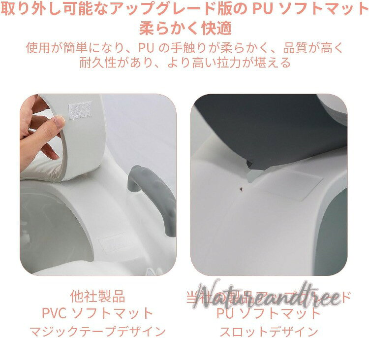 Septa Storeの補助便座 子供 トイレトレーナー 折りたたみ トイレトレーニング チルドレン 高さ調節可能 PUマット付き 赤ちゃん 踏み台 階段 便座 練習 コンパクト ステップ台 取っ手 ステップ｜アングル3