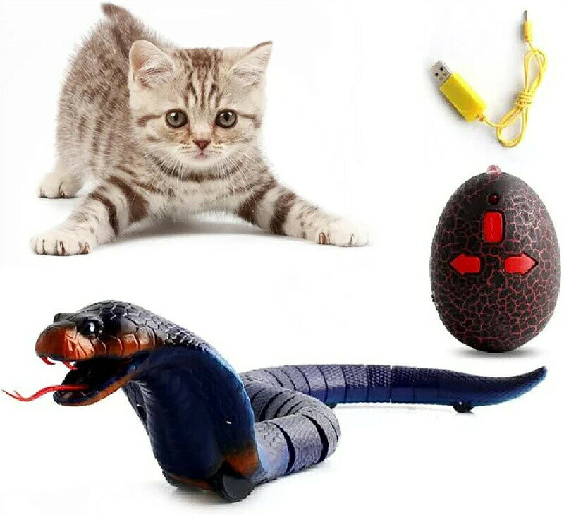 猫 おもちゃ ラジコン ねこ 猫じゃらし ヘビ 蛇 動く リモコン RC シミュレーション 恐ろしいいたずら玩具 ネコ 充電 減圧 ストレス解消グッズ