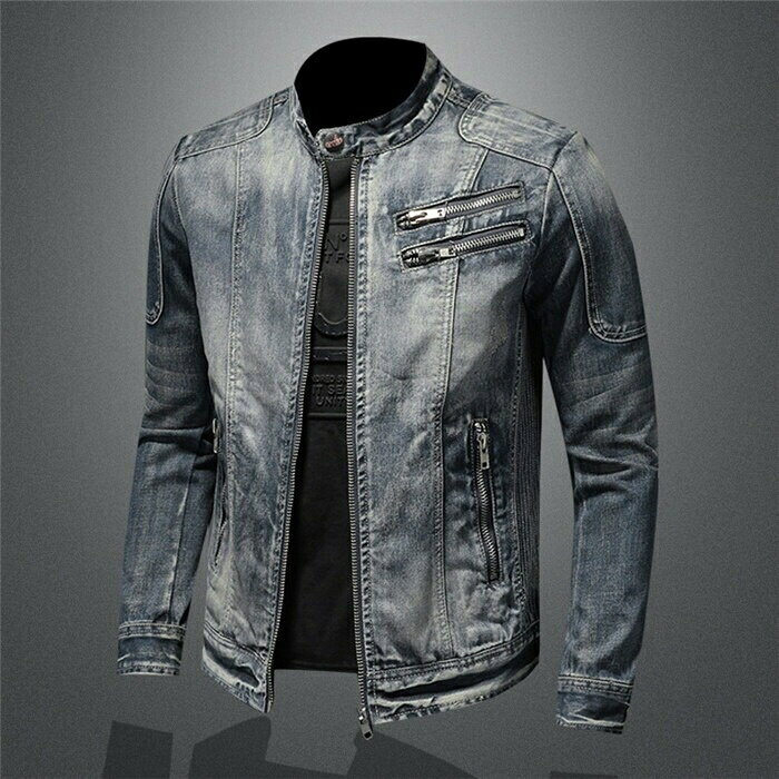 バイクジャケット デニムジャケット デニム レトロ風 ジャケット バイク 大きいサイズ アウター ライダース ライダースジャケット 防風 防寒 普段 ツーリング カジュアル お洒落