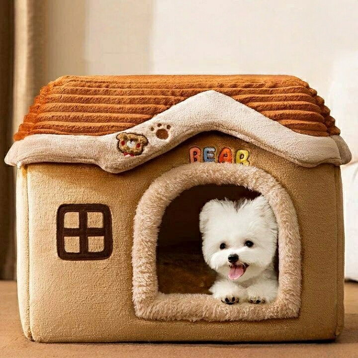 ペットベッド ハウス ペット 犬用 猫用 ペット用品 ふわふわ 犬 猫 冬 冬用 あったか ペットハウス おしゃれ 超小型犬 小型犬 室内 かわいい テント ブラウン 中型犬 可愛い