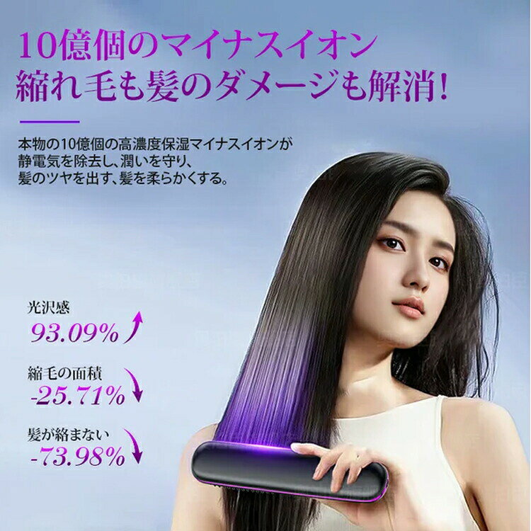 ヒートブラシヘアアイロンストレートブラシブラシ型ポータブルミニブラシヘアブラシプレゼント高級美容頭皮レディースヘアケア艶髪髪の毛ツヤツヤ誕生日プレゼントヒートブラシブ? septastore-10025412 Septa Store パッケージ画像