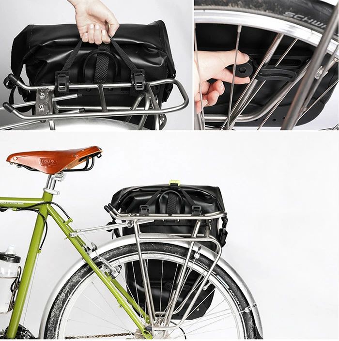 Septa Storeのレビュー投稿で選べるプレゼント ／3in1 自転車用 パニアバッグ 25L キャリアバッグ サイクルバッグ 大容量 収納 撥水 サイドバッグ ロードバイク パニエ リアサイドバッグ 多機能｜アングル3
