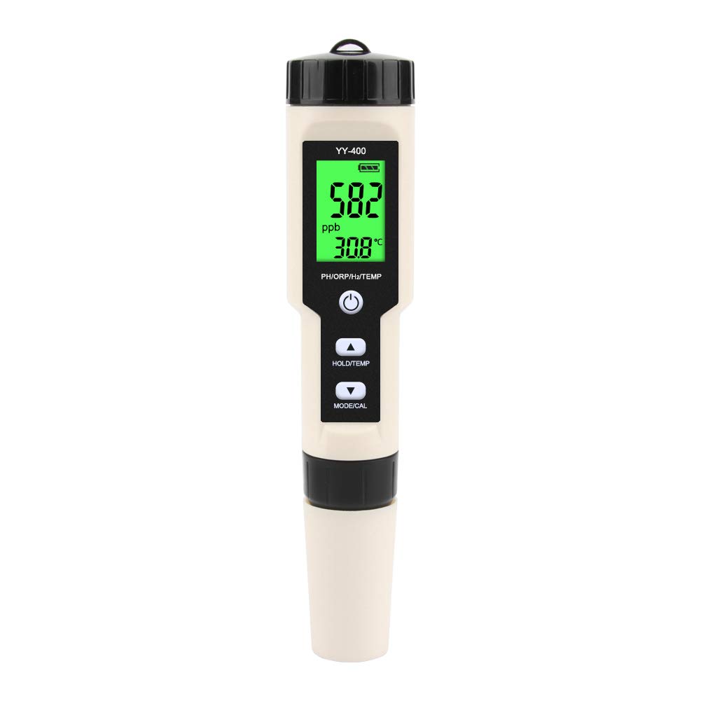 【4-in-1水質測定器】RCYAGO PHメーターは、PH、ORP、H2、温度を同時に高精度に測定できる4-in-1機能を搭載しています。水質の健康を確保するための水質の全方位測定。【±0.05 pH精度と3点校正】高感度ガラスプローブを使用したRCYAGO PHメーターの測定範囲は、0-14pH、0.01 pH分解能です。また、pHメーターは3点校正法を使用して、電極をpH 4.00、pH 6.86、およびpH 9.18の溶液に校正し、測定の精度を確保します。【自動パワーオフ機能&大画面ディスプレイ】自動パワーオフ機能は、省電力のために何も操作せずに5分後に電源がオフになります。全透明液晶(LCD)を採用し、4桁の値と対応する物理量の単位を表示できます。【多目的テスト】:水道水、ROシステム水、水槽、海水、プール水などの水質を測定するために、ポータブル PHメーターをどこにでも持ち運ぶことができます。【防水評価IP67】IP67は、国際的な防水および防塵認証です。塵の侵入に対する保護、短時間の浸漬に対する保護。高精度 デジタル pH計 ペーハー 測