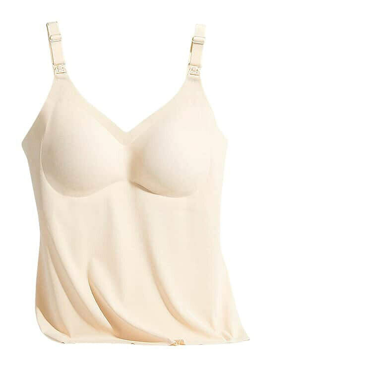 Septa Storeの授乳キャミソール カップ付き 授乳ブラ 授乳服 授乳 キャミ パッド入り ブラ ブラタンクトップ 授乳インナー タンクトップ 肌着 マタニティ 妊婦 産後 シームレス ストラップオープン｜アングル2