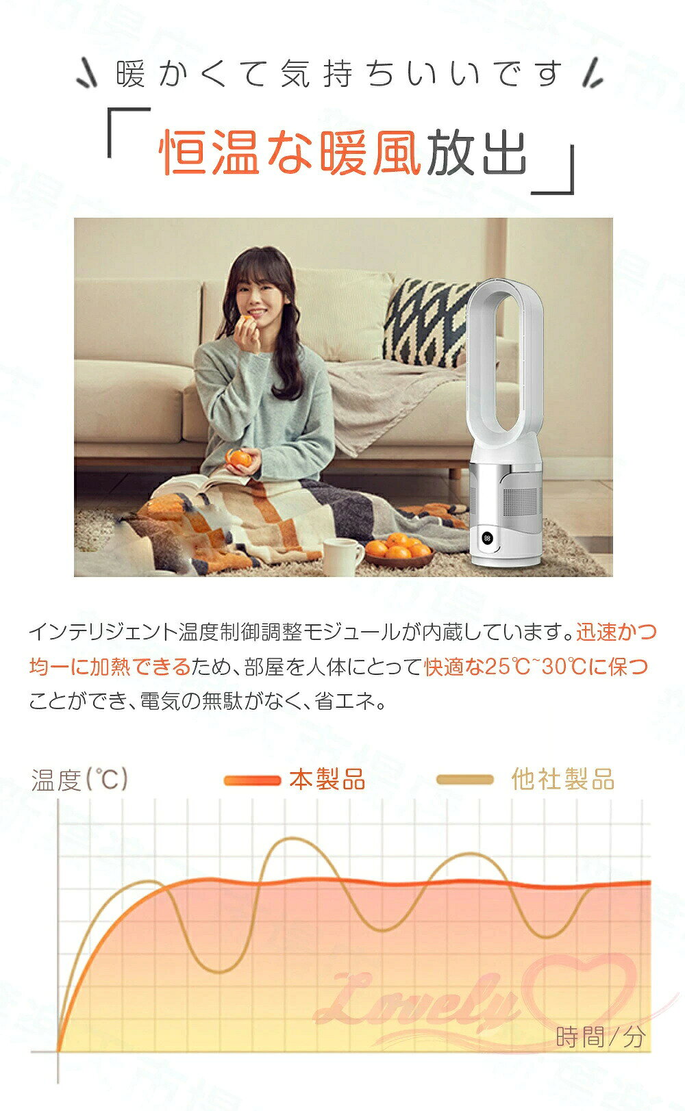 夏冬両用 冷暖兼用 電気ヒーター 10段階冷風 冷暖タイプ 羽なし 家庭速暖 セラミッ...