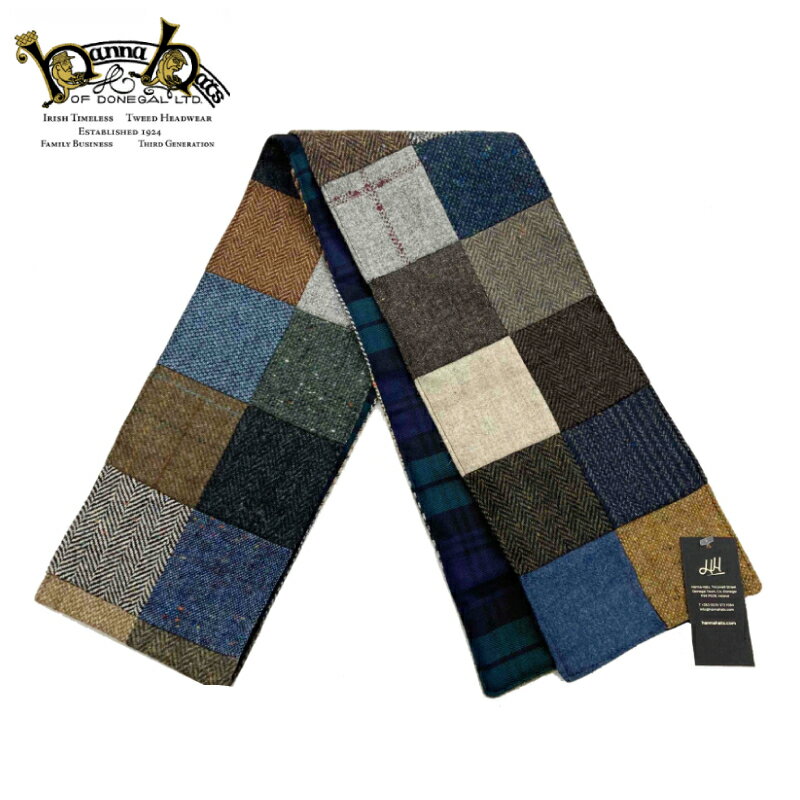 HANNA HATS(ハンナハッツ) DONEGAL TWEED(ドネガルツイード) PATCHWORK SCARF(パッチワークマフラー) PATCHWORK×BLACK WATCH