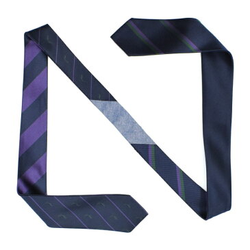 KENNETH FIELD(ケネスフィールド) 4 FACE TIE(4ウェイ ネクタイ) CREST/REGIMENTAL(クレスト/レジメンタル) NAVY/PURPLE(ネイビー/パープル)