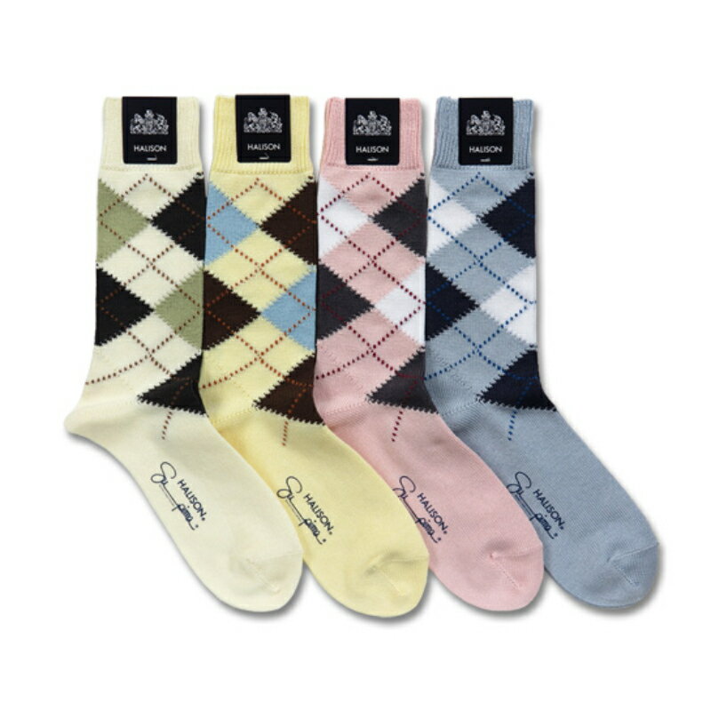 Rakuten - HALISON(ハリソン) SUPIMA ARGYLE SOCKS 5DIA(スーピマアーガイルソックス5ダイヤ) PASTEL COLOR 626280