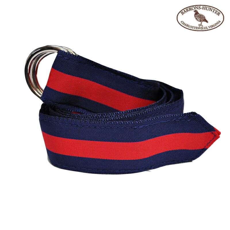 BARRONS HUNTER(バロンズハンター)DOUBLE RING RIBBON BELT(ダブルリングリボンベルト) NAVY/RED