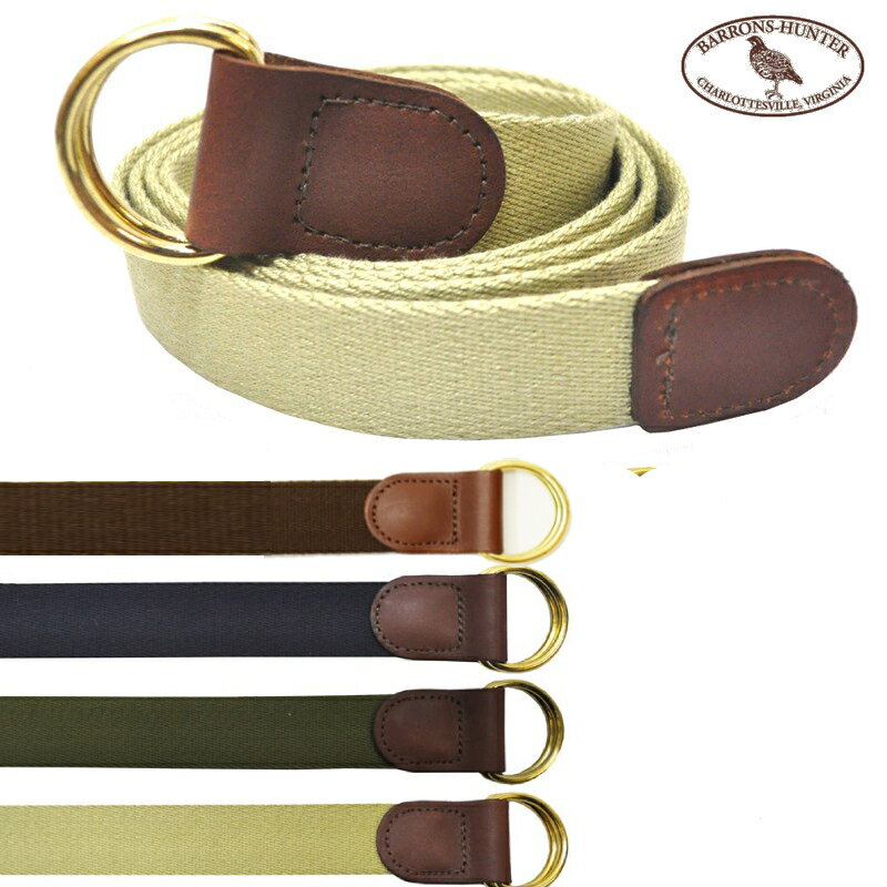 【4 COLOR】BARRONS HUNTER(バロンズハンター) 30mm DOUBLE RING SURCINGLE RIBBON BELT(30ミリ幅ダブルリング コットンリボンベルト) SOLID