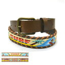 CAMP HERO(キャンプヒーロー) BEADWORK LEATHER BELT(アメリカ製 ビーズ レザーベルト)