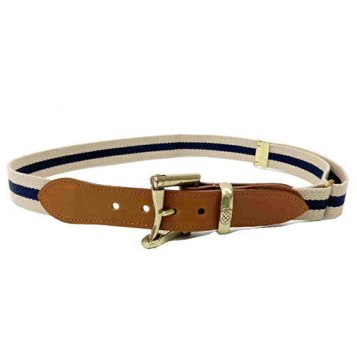Quick Release Surcingle Belt 7-0276: Beige / Navy Quick Release Surcingle Belt 7-0276: Beige / Navy
