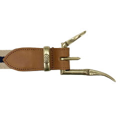Quick Release Surcingle Belt 7-0276: Beige / Navy Quick Release Surcingle Belt 7-0276: Beige / Navy