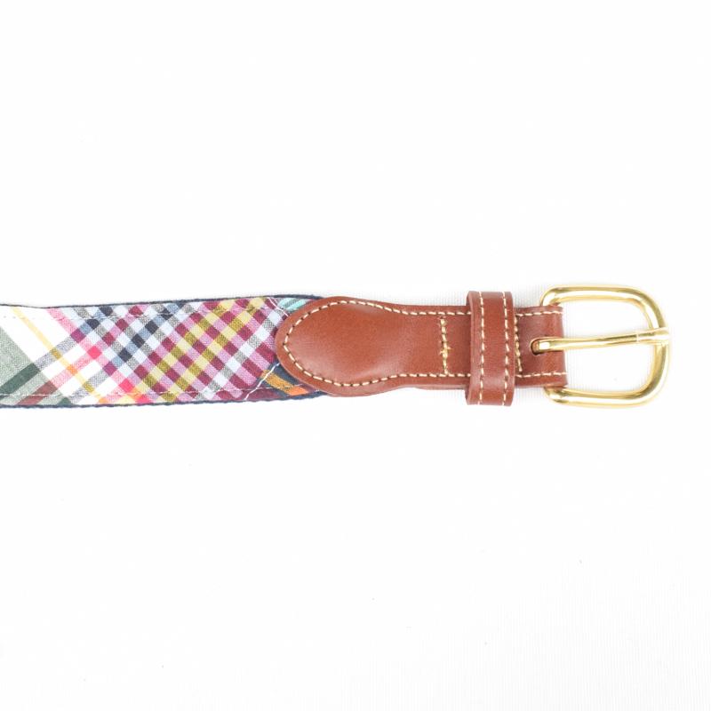 LEATHER MAN(レザーマン) 【MADE IN U.S.A】PIN BUCKLE MADRAS RIBBON BELT(アメリ...