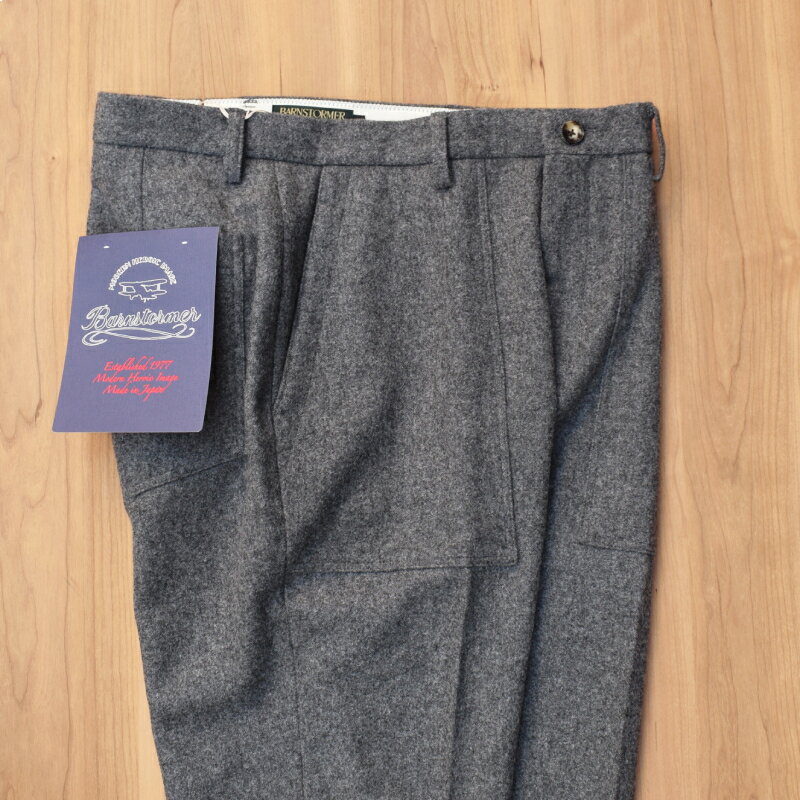 BARNSTORMER(バーンストーマー) 1380CPO DRESS FATIGUE PANTS(ドレスファティーグパンツ) WOOL HEAVY FLANNEL(ウール ヘヴィーフランネル) GREY(018)