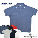 【7 COLORS】 MUNSINGWEAR(マンシングウェア)【MADE IN JAPAN】 SEPTIS別注 SKIPPER POLOSHIRTS(半袖 スキッパー ポロシャツ) MANERD(マナード)