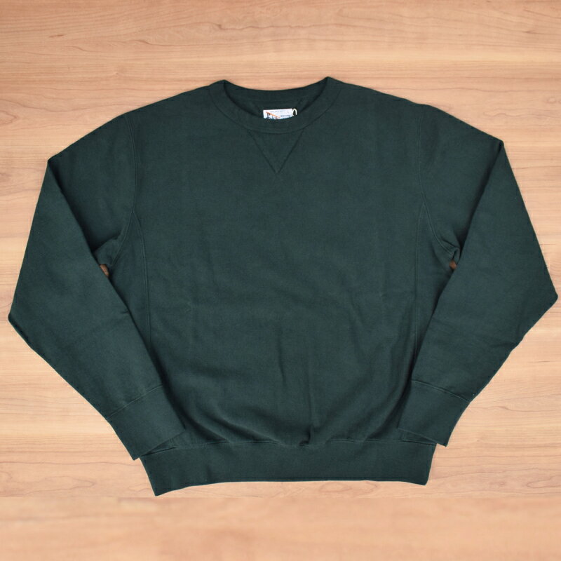 Rakuten - FELCO(フェルコ) 16oz HARD INLAY ALL SEAM INVERSE WEAVE V GUSSET CLASSIC CREW(ヘヴィーウェイト 両Vスウェット) DARK GREEN