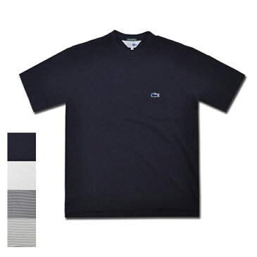 【4 COLOR】JAPAN LACOSTE(ジャパンラコステ) 別注ライン S/S C/N DROP TAIL PIQUE BIG POCKET T-SHIRTS(半袖 ドロップテール 鹿の子 ビッグTシャツ) 青ワニ